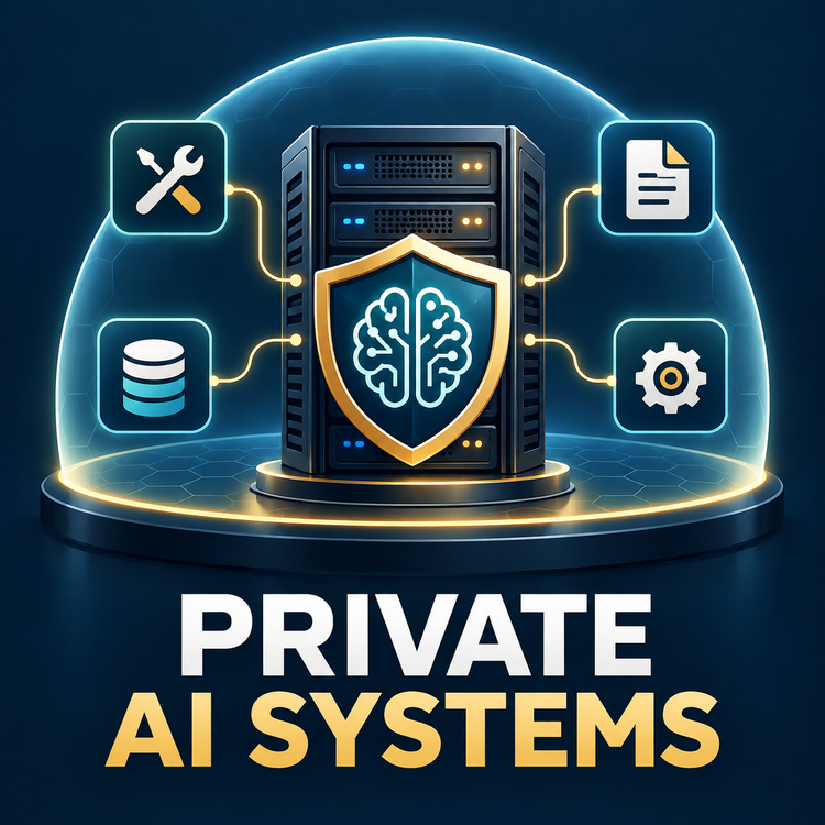 Private in-house AI systems and custom agents
