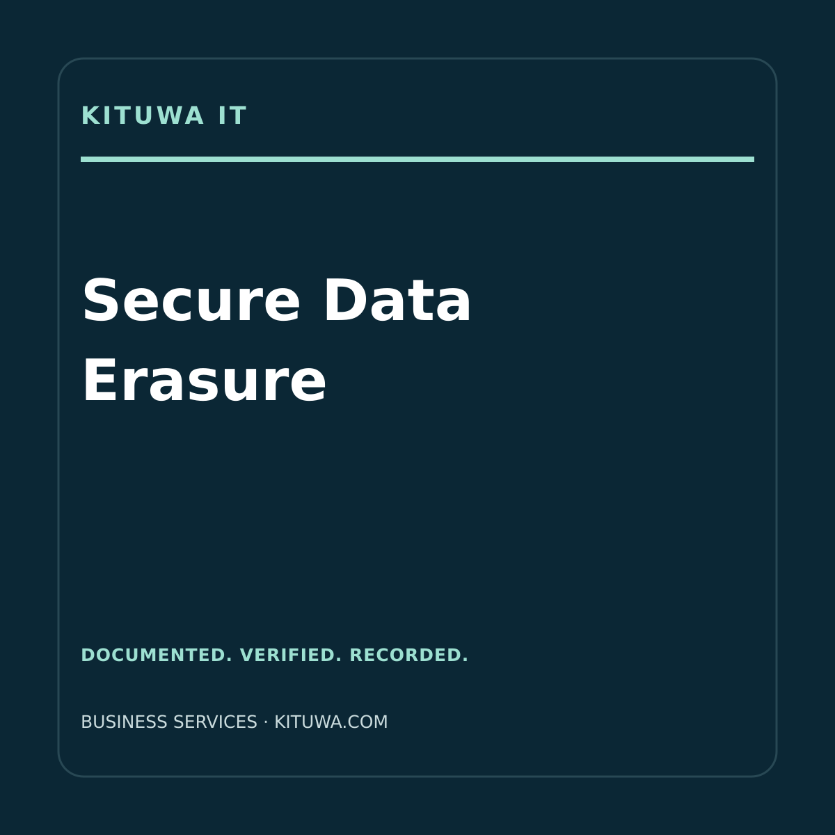 Secure Data Erasure and Verification