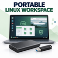 Kituwa IT Portable Linux Workspace drive with Linux desktop on a laptop